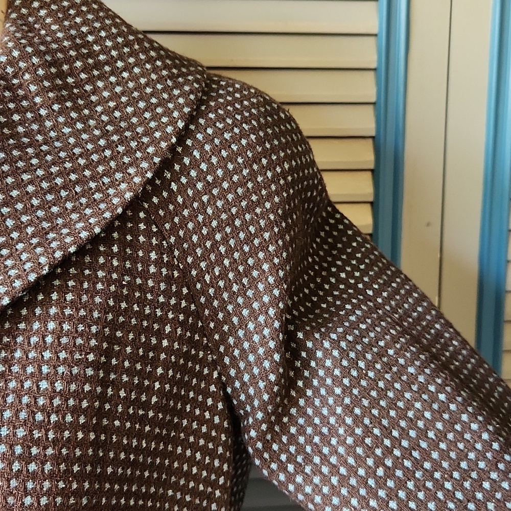 Vintage Liz Claiborne Brown Textured Double-Breasted Blazer - Picture 7 of 15